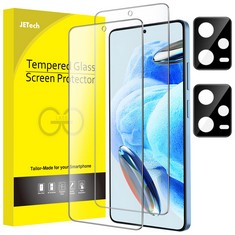 60 X JETECH SCREEN PROTECTOR FOR XIAOMI REDMI NOTE 12 5G (NOT FOR 4G) WITH CAMERA LENS PROTECTOR, TEMPERED GLASS FILM, HD CLEAR, 2-PACK EACH - TOTAL RRP £130:: LOCATION - C RACK