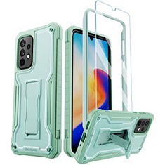 29 X EXOGUARD COMPATIBLE WITH SAMSUNG GALAXY A33 5G CASE, FULL BODY PROTECTIVE CASE WITH SCREEN PROTECTOR AND KICKSTAND, HARD PC BACK STURDY EDGE AND REINFORCED CORNER FOR GALAXY A33 CASE, GREEN: LOC