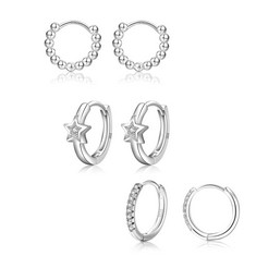 QTY OF ASSORTED ITEMS TO INCLUDE 3 PAIRS SILVER HOOP EARRINGS FOR WOMEN. TOTAL RRP £778: LOCATION - D RACK