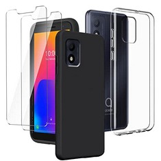QTY OF ASSORTED ITEMS TO INCLUDE TEMPERED GLASS SCREEN PROTECTOR AND BLACK COVER. COMPATIBLE WITH ALCATEL 1B 2022. TOTAL RRP £242: LOCATION - D RACK