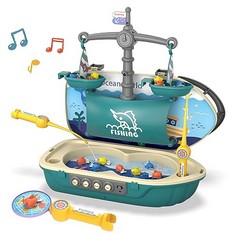 QTY OF ASSORTED ITEMS TO INCLUDE OCEAN SAILBOAT FISHING TOY. TOY FOR KIDS. BLUE/GREEN. : LOCATION - D RACK