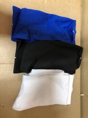 QTY OF ASSORTED ITEMS TO INCLUDE 3PCS LONG SPORTS SOCKS. BLUE, WHITE, BLACK. TOTAL RRP £121: LOCATION - D RACK
