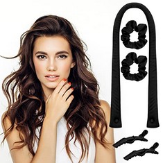 QTY OF ASSORTED ITEMS TO INCLUDE CURLING HEADBAND FOR HAIR. HEATLESS CURLS FOR WOMEN. BLACK. : LOCATION - D RACK