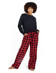 QTY OF ASSORTED ITEMS TO INCLUDE WOMENS COTTON LOUNGEWEAR PAJAMA SET. BLAKC, RED/BLACK. XL. : LOCATION - D RACK