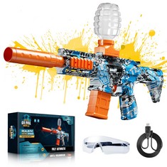 10 X VAAGHANM GEL BALL BLASTER, ELECTRIC SPLATTER BALL BLASTER, AUTOMATIC SPLAT BALL WITH SAFETY GLASSES, OUTDOOR ACTIVITIES, TEAM GAME, TOY GIFTS FOR BOYS AND GIRLS, FROM 12 YEARS - TOTAL RRP £133: