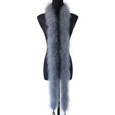 63 X FEARAFTS 22 GRAM FLUFFY MARABOU FEATHERS BOAS FOR CRAFTS FANCY DRESS BOA ACCESSORIES WEDDING DECORATION CHRISTMAS TREE FEATHERS BOAS 2 YARDS/PCS (DARK GRAY) - TOTAL RRP £577: LOCATION - E RACK