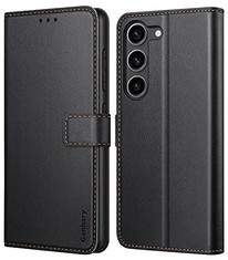 17 X GANBARY COMPATIBLE WITH SAMSUNG GALAXY S23 CASE, PREMIUM PU LEATHER FLIP WALLET PHONE CASE COVER [FULL PROTECTION] [CARD SLOTS] [KICKSTAND] FOR SAMSUNG GALAXY S23, BLACK - TOTAL RRP £132: LOCATI