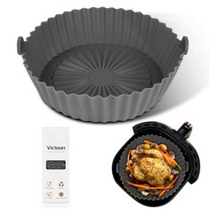 27 X VICLOON AIR FRYER SILICONE POT, 8.15 INCH REUSABLE AIR FRYER LINERS, AIR FRYER REPLACEMENT BASKET, AIR FRYER SILICONE BASKET, HEAT RESISTANT NON-STICK BASKET, AIR FRYER ACCESSORY FOR HOME KITCHE