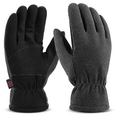 23 X OZERO WINTER GLOVES FOR MEN WOMEN -20°F DEERSKIN THERMAL GLOVES WARM POLAR WOOL SKI GLOVES FOR CYCLING,RUNNING,SKI,WORK IN EXTREMELY COLD WEATHER (GREY, XL) - TOTAL RRP £326: LOCATION - F RACK