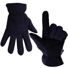 27 X OZERO WINTER GLOVES FOR MEN WOMEN -20°F DEERSKIN THERMAL GLOVES WARM POLAR WOOL SKI GLOVES FOR CYCLING,RUNNING,SKI,WORK IN EXTREMELY COLD WEATHER (BLACK, M) - TOTAL RRP £382: LOCATION - F RACK