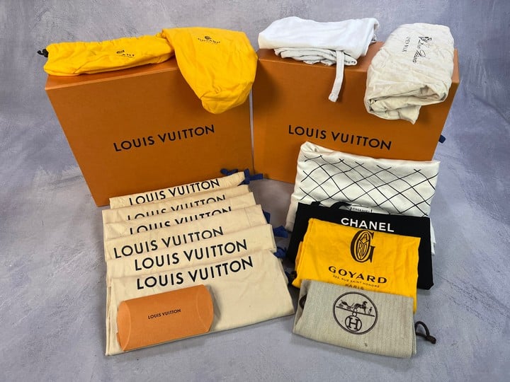 Various Designer Dustbags And 2 Boxes Including Louis Vuitton, Goyard And Chanel (VAT ONLY PAYABLE ON BUYERS PREMIUM)
