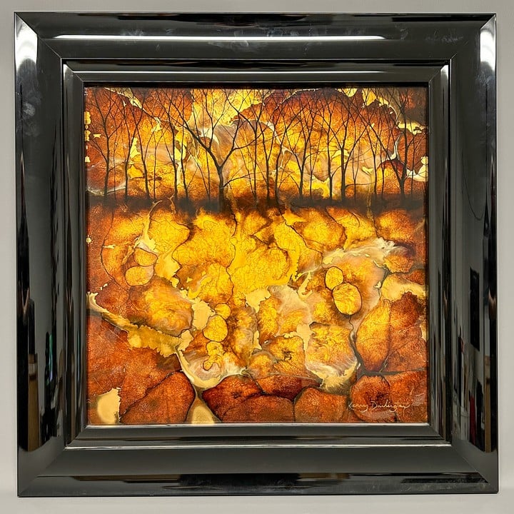 Kerry Darlington Signed Painting , Tree Of Life Gold - Frame 83x83cm