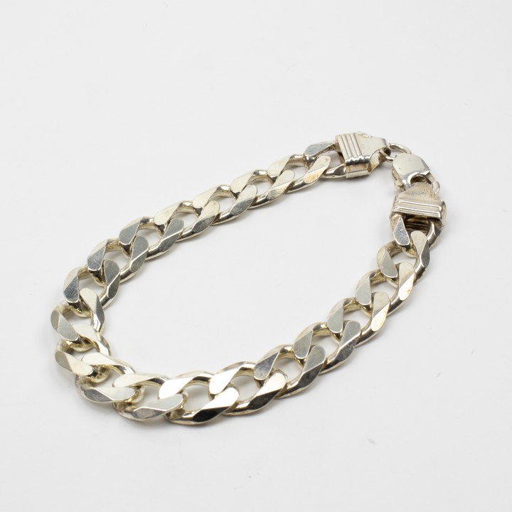 Silver Chunky Curb Bracelet, 23cm, 52.1g (VAT Only Payable on Buyers Premium)