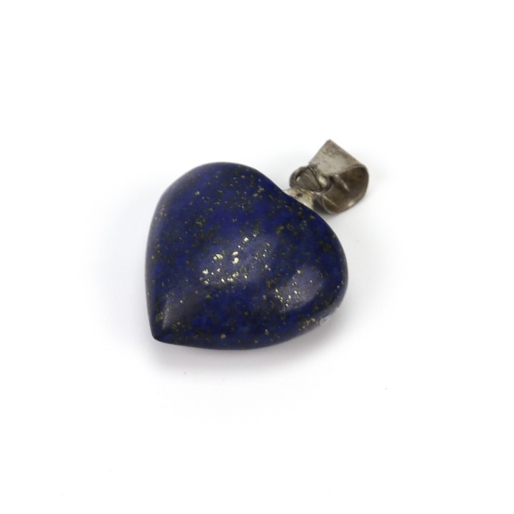 Silver Natural Lapis Lazuli Heart Pendant, 3x2cm, 5.3g (VAT Only Payable on Buyers Premium)