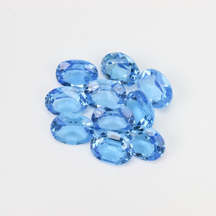 31.17ct London Blue Topaz Oval-cut Parcel of Gemstones, 10x8mm