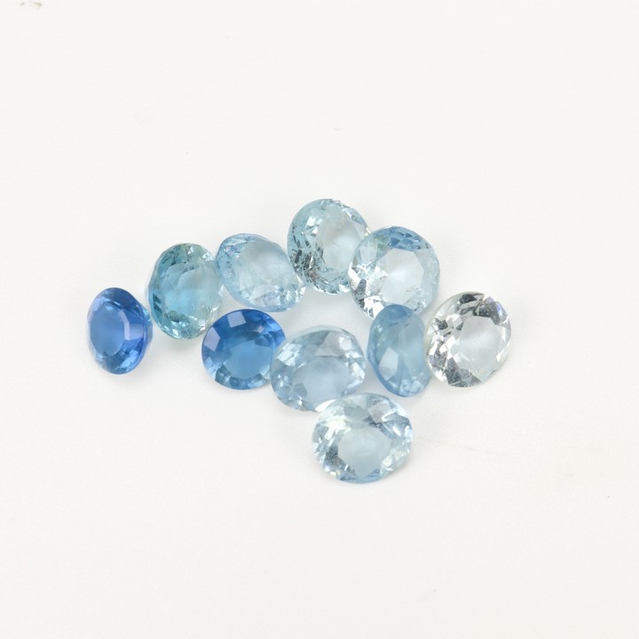 14.14ct Aquamarine Faceted Round-cut Parcel of Gemstones, 8mm