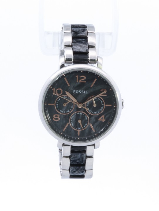 Fossil Quartz 36mm Stainless Steel Case and Two Tone Bracelet Black Dial Watch (VAT Only Payable on Buyers Premium)