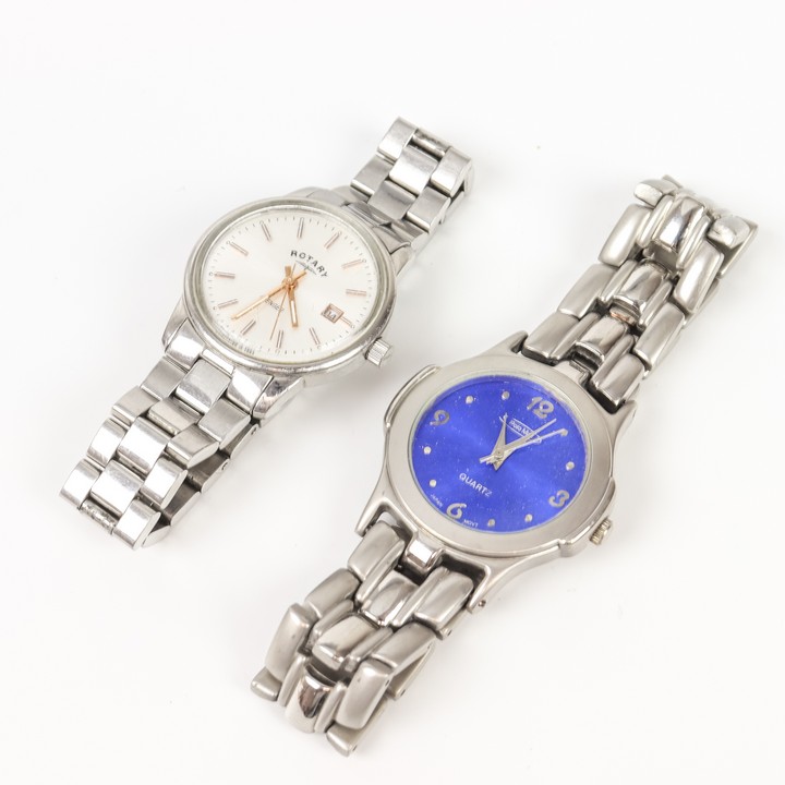 Polo-Max Quartz Stainless Steel Blue Dial Watch and Rotary Avenger Stainless Steel White Dial Watch (VAT Only Payable on Buyers Premium)