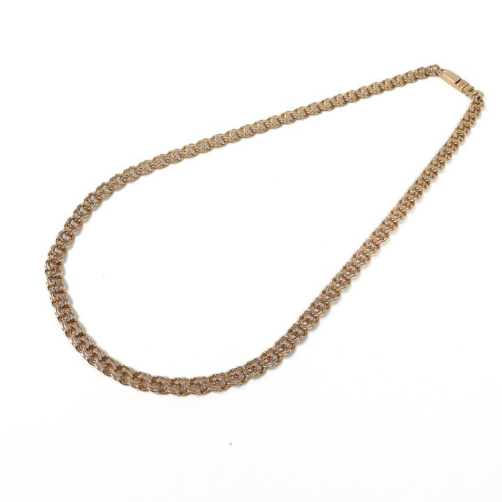 14K Yellow Fancy Link Chain, 50cm, 33.8g.  Auction Guide: £900-£1,100 (VAT Only Payable on Buyers Premium)
