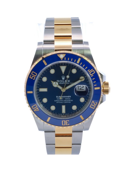 Rolex Submariner Ref: 126613LB Automatic Watch. 41mm Stainless Steel Case with 18ct Yellow Gold Blue Uni-Directional Bezel, Blue Dial and Stainless Steel & 18ct Yellow Gold Oyster Bracelet. Age: 2021