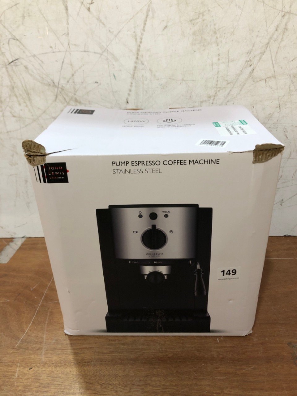John Pye Auctions JOHN LEWIS PUMP ESPRESSO COFFEE MACHINE E4