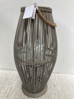 LARGE CANDLE HOLDER LANTERN IN GREY: LOCATION - C7