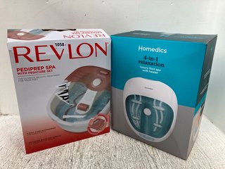 REVLON PEDIPREP SPA WITH PEDICURE SET TO ALSO INCLUDE HOMEDICS 4 IN 1 RELAXATION LUXURY FOOT SPA WITH HEATER: LOCATION - C5
