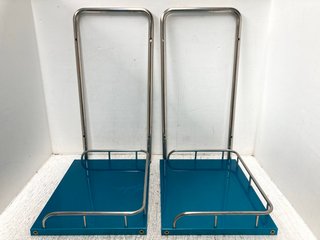 STAINLESS STEEL SERVING TROLLEY ON WHEELS: LOCATION - C4