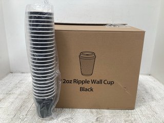 BOX OF 12OZ RIPPLE WALL CUPS IN BLACK: LOCATION - C2