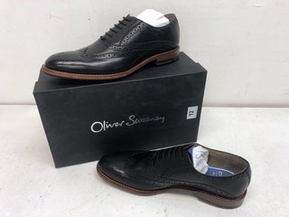 OLIVER SWEENEY LEDWELL BLACK OXFORD BROGUES - SIZE UK10 - RRP £179: LOCATION - BOOTH