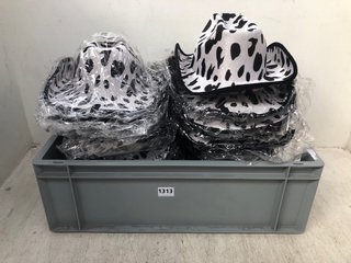 QTY OF COW PRINTED COWBOY HATS: LOCATION - D8