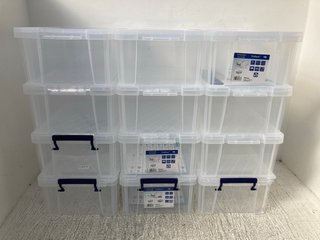QTY OF PRO STORE 10L CLEAR PLASTIC STORAGE BOXES WITH LIDS: LOCATION - D9