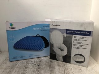 HOMECRAFT SAVANAH RAISED TOILET SEAT TO ALSO INCLUDE FOMI ORTHOPEDIC GEL SEAT CUSHION: LOCATION - D10