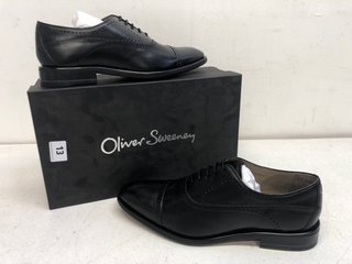OLIVER SWEENEY MALLORY BLACK CALF LEATHER OXFORD SHOES - SIZE UK9 - RRP £179: LOCATION - BOOTH