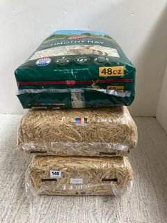 2 X EXTRA SELECT PREMIUM BARLEY STRAW TO INCLUDE KAYTEE ALL NATURAL TIMOTHY HAY: LOCATION - WA7