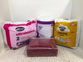 QTY OF ASSORTED HOUSEHOLD ITEMS TO INCLUDE BELLAHILLS PREMIUM FURNITURE COVER IN BURGUNDY: LOCATION - A17
