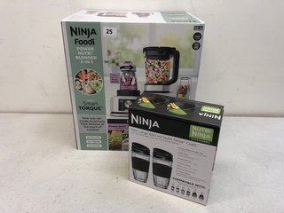 NINJA FOODI 3-IN-1 POWER NUTRI BLENDER WITH SMART TORQUE & AUTO IQ WITH BOX OF 2 LARGE 650ML NUTRI NINJA CUPS - MODEL CB350UK - RRP £169: LOCATION - BOOTH