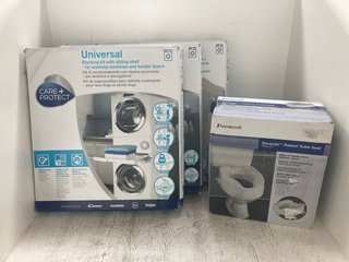 3 X CARE PROTECT UNIVERSAL STACKING KITS WITH SLIDING SHELVES TO INCLUDE HOMECRAFT RAISED TOILET SEAT: LOCATION - A13