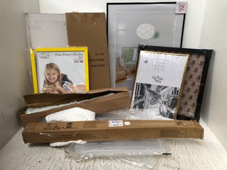QTY OF ASSORTED HOUSEHOLD ITEMS TO INCLUDE GOLD A3 PICTURE FRAME & TAILORED FRAME IN SEATTLE BLACK 40X40CM: LOCATION - A13