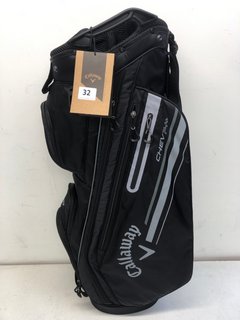 CALLAWAY GOLF CHEV 14+ 2023 CART BAG IN BLACK - RRP £179: LOCATION - BOOTH