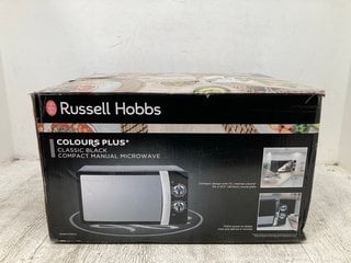 RUSSELL HOBBS COLOURS PLUS CLASSIC BLACK COMPACT MANUAL MICROWAVE - MODEL :RHMM701B-N: LOCATION - A5