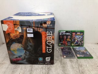 QTY OF ASSORTED ITEMS TO INCLUDE INTERACTIF GLOBE & XBOX F1 23: LOCATION - A4