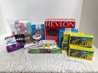 QTY OF ASSORTED ITEMS TO INCLUDE REVLON SALON ONE STEP HAIR STYLER & MYOTAPE NOSE BREATHING STRIPS: LOCATION - A1