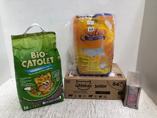 4 X ASSORTED PET ITEMS TO INCLUDE 12L BAG OF LIGHT AND HYGIENIC CAT LITTER: LOCATION - A1