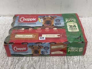 BOX OF 24 JUMBO PACK CHAPPIE DOG FOOD - BBE 16.05.2025: LOCATION - A1