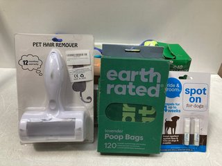 QTY OF ASSORTED PET ITEMS TO INCLUDE PET HAIR REMOVER IN WHITE: LOCATION - B1