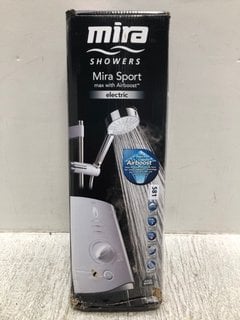 MIRA SPORT MAX WITH AIRBOOST ELECTRIC MANUAL SHOWER IN WHITE - RRP £249: LOCATION - B3