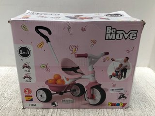 SMOBY BE-MOVE 2-IN-1 CHILDRENS PUSH BIKE IN PINK/WHITE: LOCATION - B9