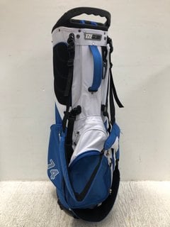 EZE 74 GOLF CART BAG HYBRID STAND IN WHITE AND NAVY - RRP £125: LOCATION - B9