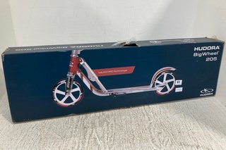 HUDORA BIG WHEEL 205 SCOOTER IN SILVER/RED - RRP £93: LOCATION - WA2